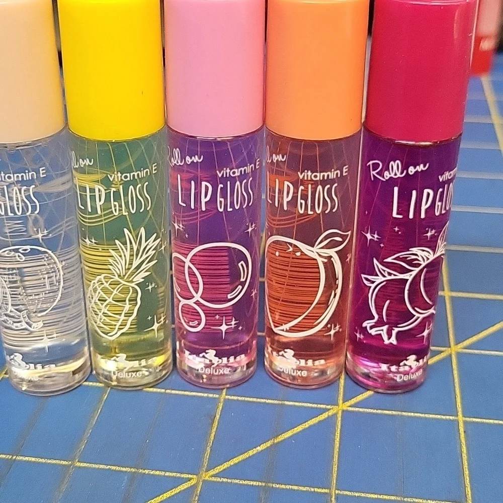 Italia Roll-On Lip Gloss Set 5 Flavors NEW